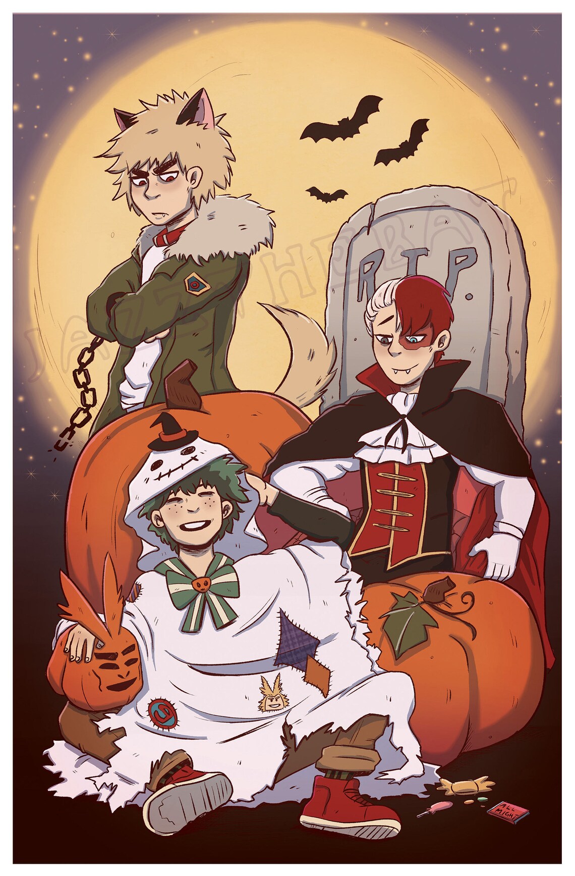 My Hero Academia Halloween Print Etsy