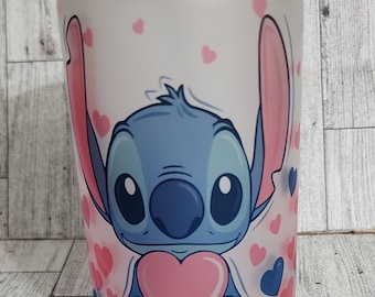 Stitch glass can mug