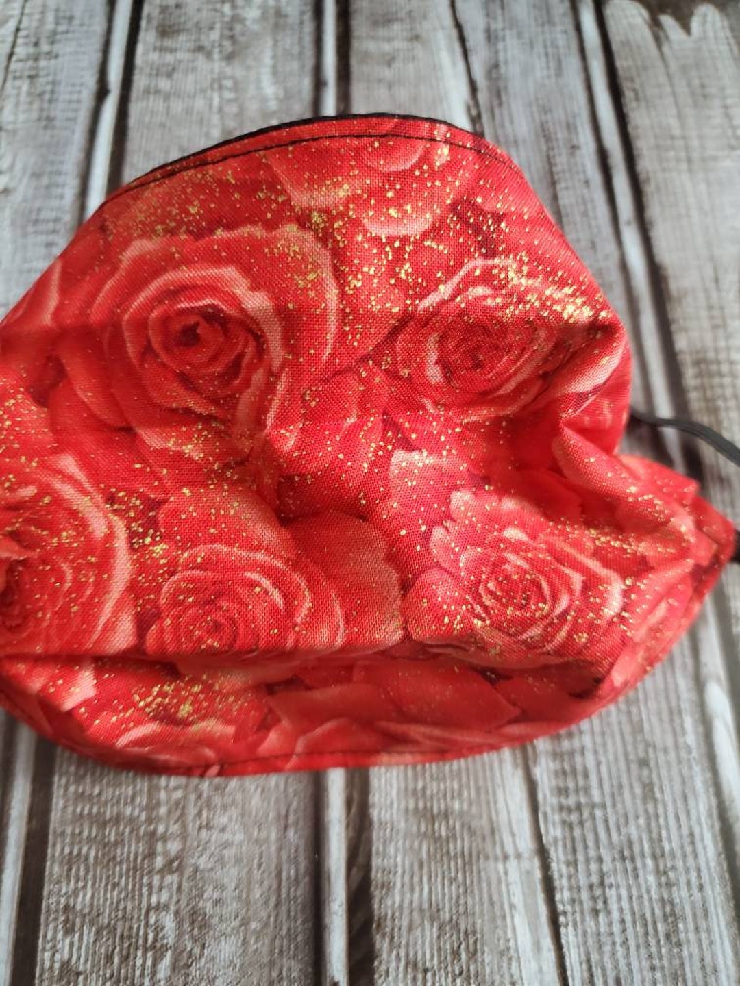 Red Roses With Gold Face Mask. Breathable and Washable - Etsy
