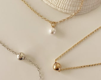LIRA tiny BALL CHARM necklace/14k gold filled necklace/ choker necklace/ dainty necklace/ layering necklace/ gold filled necklace/minimalist