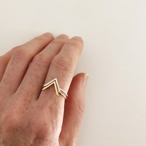 VIRA minimalist mountain V Ring/chevron ring/simple ring/nordymade/stacking ring/seattle jewelry/modern ring/bohoring
