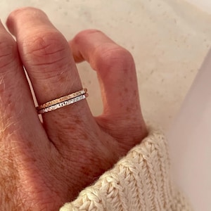 Lei full TEXTURED STACKING RING/14k gold filled ring/ boho ring/ sparkle ring/ dainty gold ring/minimalist ring