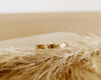 Almara HAMMERED STACKING BAND /14k gold filled stacking ring/ hammered ring/ boho ring/ wedding band/ gold hammered ring/ gold stacking ring