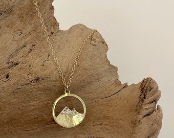 MIRAN hammered MOUNTAIN necklace/14k gold filled necklace/mountain jewelry/boho coin necklace/nature jewelry/gold filled chain