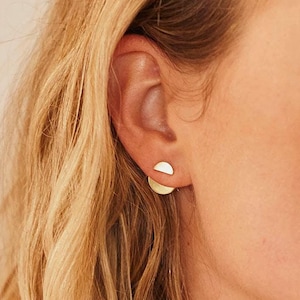 Mila doppia luna EAR JACKETS STUDS/ear jackets/ borchie mezza luna/earring jackets/ orecchini minimalisti/ borchie semplici/ orecchini ear jacket