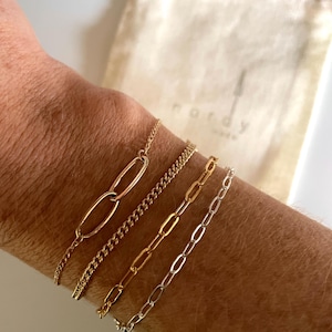 GOLD FILL BRACELET/ Paperclip chain bracelet/ Friendship bracelet/ curb chain bracelet/ silver bracelet/minimalist gold bracelet/