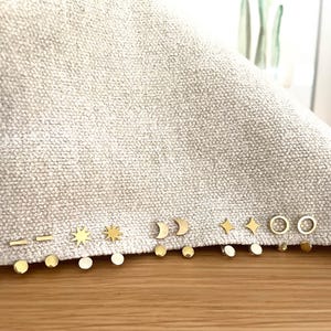 Ida floating dot CELESTIAL EAR JACKET/crescent moon ear jacket/minimalist earrings/stud earrings/star earrings/ circle earrings