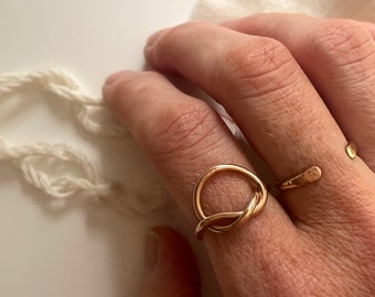 MARGOT minimalist KNOT RING /organic gold ring/ dainty ring/ statement ring/ boho ring/ modern ring/ gold knot ring/ sterling silver ring