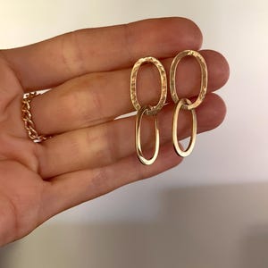 Kinan oval CHAIN LINK EARRINGS/ gold oval earrings/ oval studs/oval studs/ chain studs/ boho earrings/ paperclip earrings/ hoop earrings