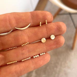 MINIMALIST STUDS 14k gold fill studs simple studs dot studs simple earrings circle studs dainty earrings bar earrings sparkle earrings