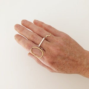 OSA minimalist OVAL RING/circle ring/seattle jewelry/modern ring/nordy made/simple ring/layering ring/silver ring/gold ring/dainty ring/ image 6