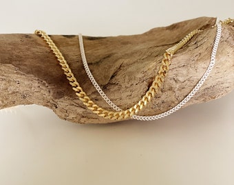 JOVEE 18K Gold Filled CURB CHAIN Cuban Curb Necklace Chunky Choker Layering Necklace Special chains Thick Chain Gold Fill Jewelry