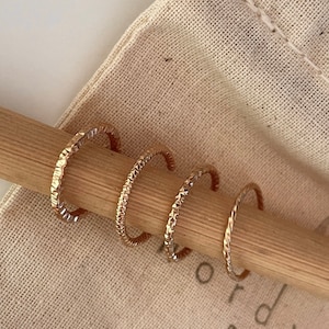 Kya 14K GOLD fill EAR CUFF earring/sparkle ear cuff/ minimalist ear cuff/ gold filled earrings/textured hoops/ no piercing earrings