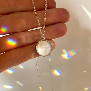 Karine MOTHER of PEARL NECKLACE, 14k gold filled circle necklace, Shell necklace, Rainbow layering coin necklace, minimalist necklace