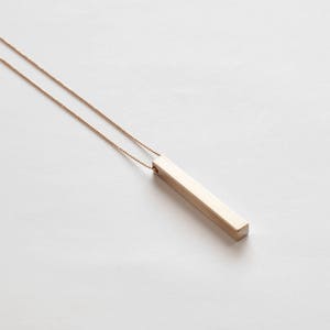 LANGLY solid BRASS RECTANGLE bar necklace/minimalist necklace/long necklace/geometric necklace/modern necklace/nordymade/nordy