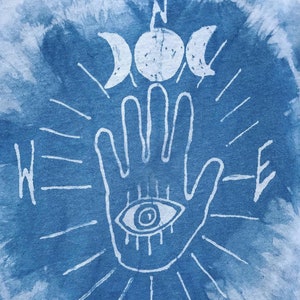 The Fortune Teller: Magick AF, Made to Order T-Shirt, Hand Dyed with Natural Indigo