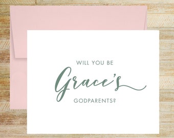 Personalized Godparents Proposal Card, Will You Be My Godparents Card, Elegant Godparents Ask Card, PRINTED