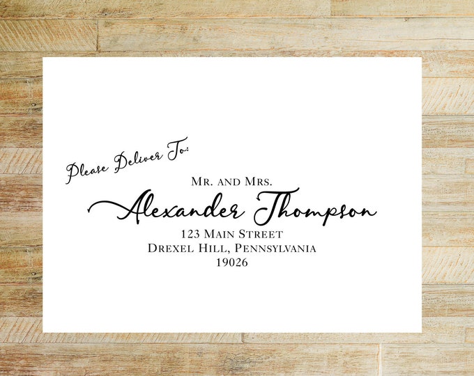 Envelope Addressing Service | Wedding Invitations + Thank You Card Envelope Printing | Please Deliver To Layout | Set of 10