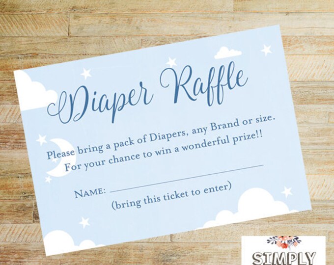 Diaper Raffle Fill In Ticket | INSTANT DOWNLOAD | Baby Boy Shower Printable