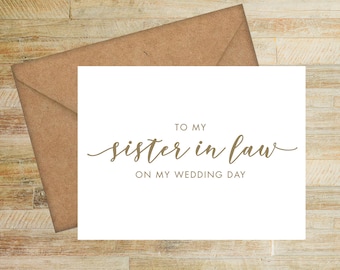 FPS0066 Floral Card - Sister Card To My Sister in Law On My Wedding Day Card Wedding Card
