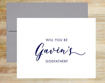 Will You Be My Godfather Card, Personalized  Godfather Proposal, PRINTED A2 Folded Card with Envelope