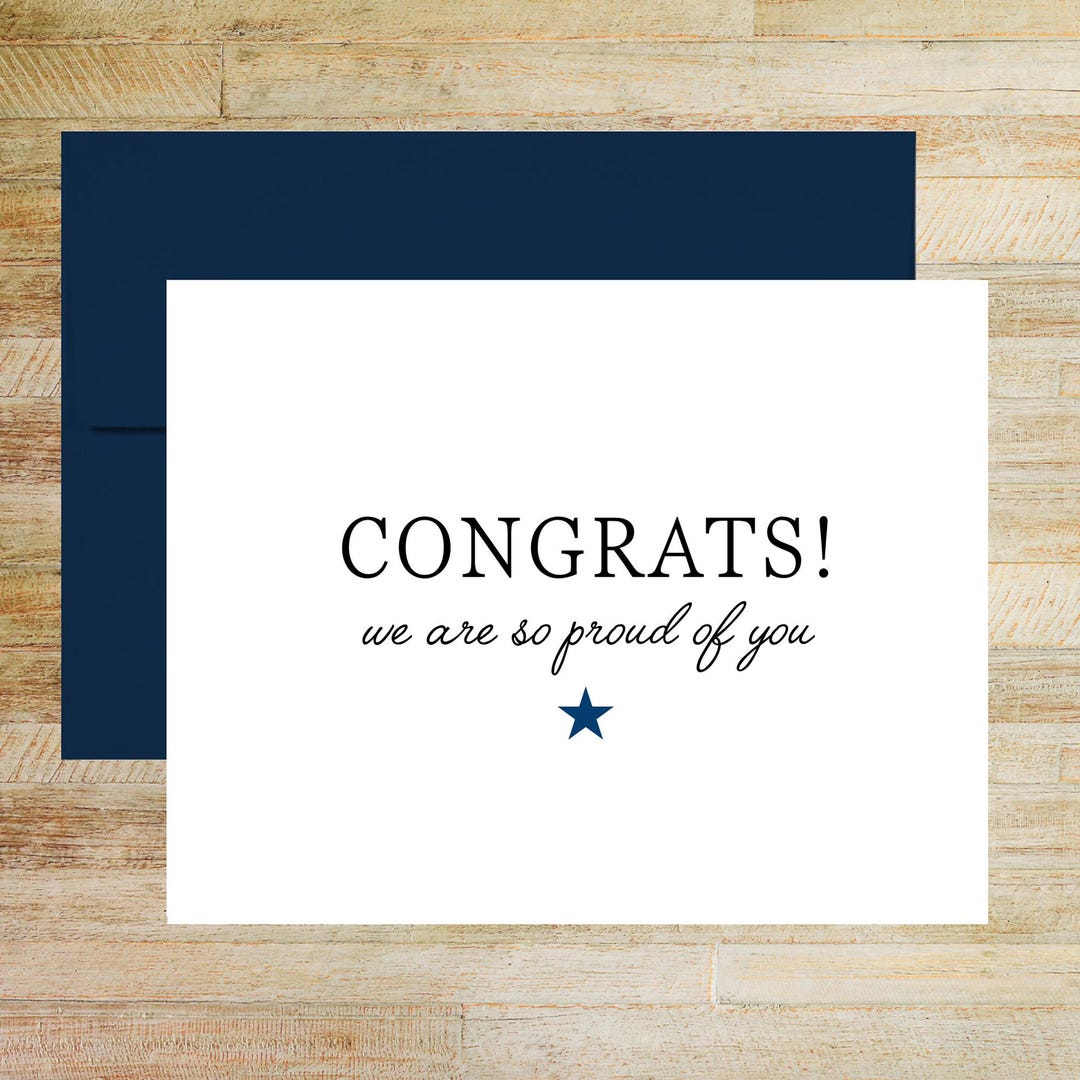 Congrats We Are so Proud of You Blue Star Greeting Card, Graduation ...