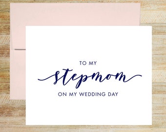 To My Stepmom On My Wedding Day Card, Elegant Wedding Keepsake, PRINTED A2 Folded Card with Envelope