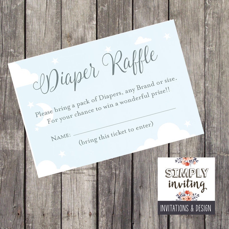 baby shower diaper raffle ticket sky blue and silver baby raffle printer