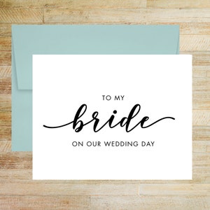 To My Bride on Our Wedding Day Card, Elegant Wedding Vow Card for Wife, PRINTED A2 Folded Card with Blank Envelope
