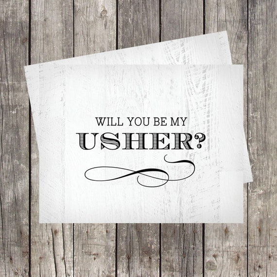 Personalized Will you be my usher 1 folded card note cards for wedding Personalized Will you be my usher 1 folded card note cards for wedding