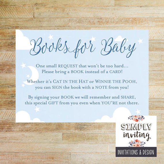 Books for Baby Poem Card Baby Shower 