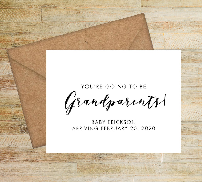 Pregnancy Announcement Greeting Card Card for Grandparents Etsy