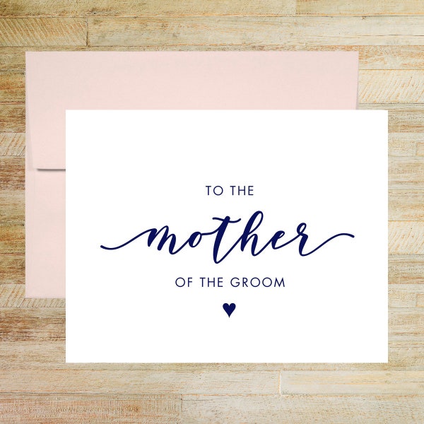 To the Mother of the Groom Card, Elegant Wedding Day Keepsake, Thank You Card for Mother in Law, PRINTED A2 Folded Card with Envelope