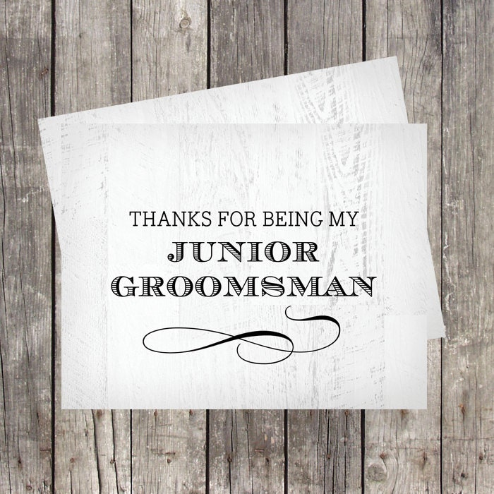 thank you card for junior groomsman wedding party thank