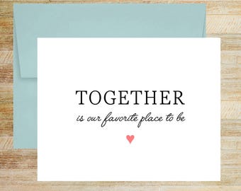 Together Is Our Favorite Place Wedding Day Greeting Card for Couple Love Anniversary Card A2 Card with Envelope Valentine Gift