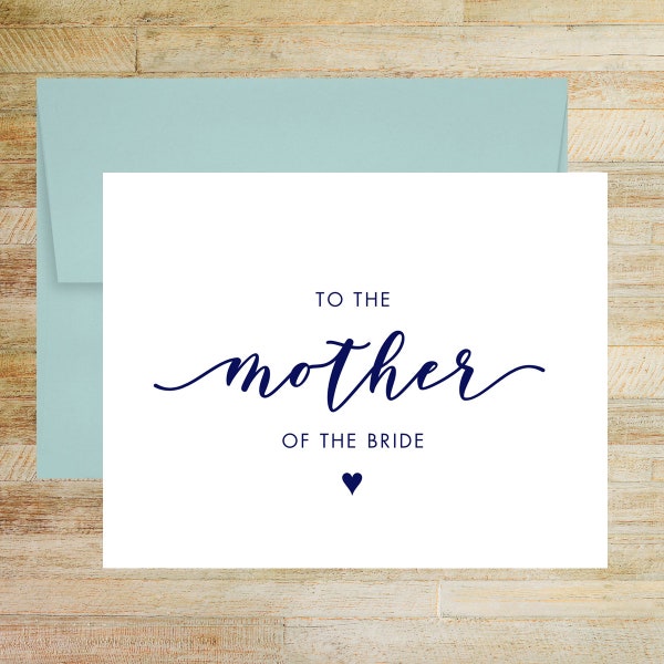 To the Mother of the Bride Card, Elegant Wedding Day Keepsake, Thank You Card for Mother-in-Law, PRINTED A2 Folded Card with Envelope