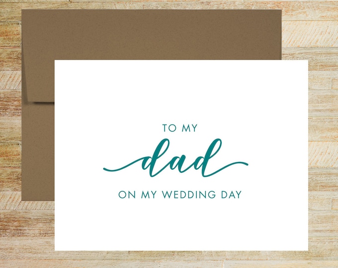 To My Dad On My Wedding Day | Card For Father of the Bride | Wedding Day Card | Father of the Groom | PRINTED
