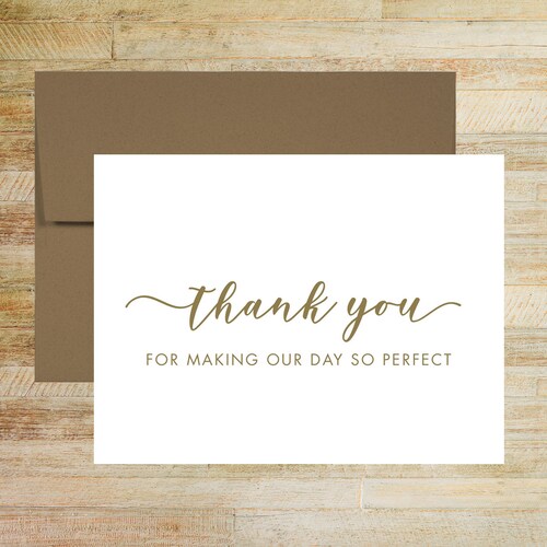 Wedding Vendor Thank You Cards Card for Wedding Etsy