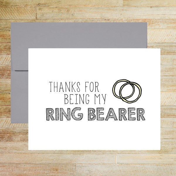 Thanks for Being My Ring Bearer Card, Our Ring Bearer Wedding Day Thank You Card, PRINTED A2 Folded Card with Envelope