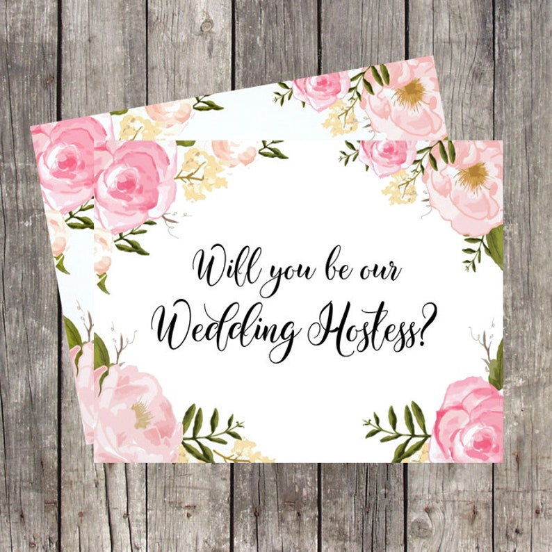 Will You Be My Hostess Card For Wedding Hostess Hostess Etsy