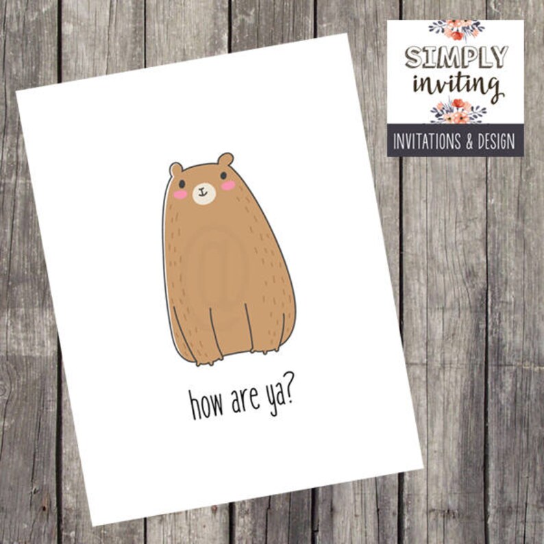 PRINTED Birthday Gift Set Cartoon Critters Stationery Note Cards| Set of 10 Funny Greeting Card Notes Gift for Teens