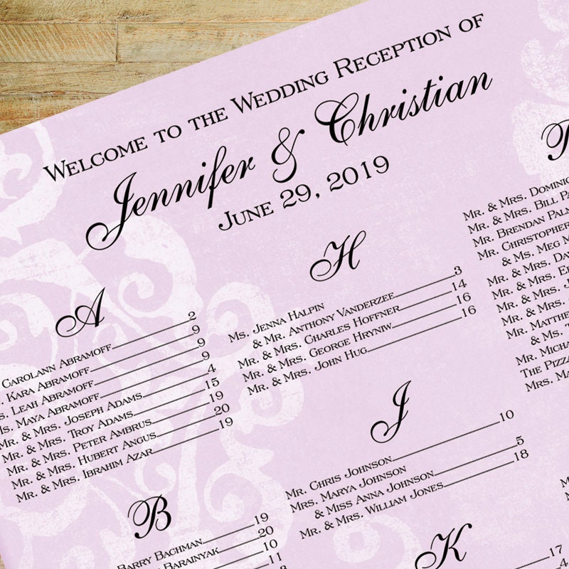 How To Print Seating Chart For Wedding