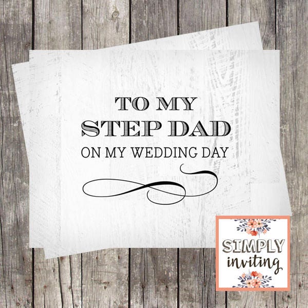 To My Father on My Wedding Day Printed Card Wedding Card for Parent 