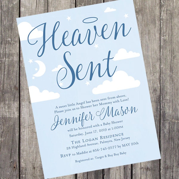 heaven sent baby shower
