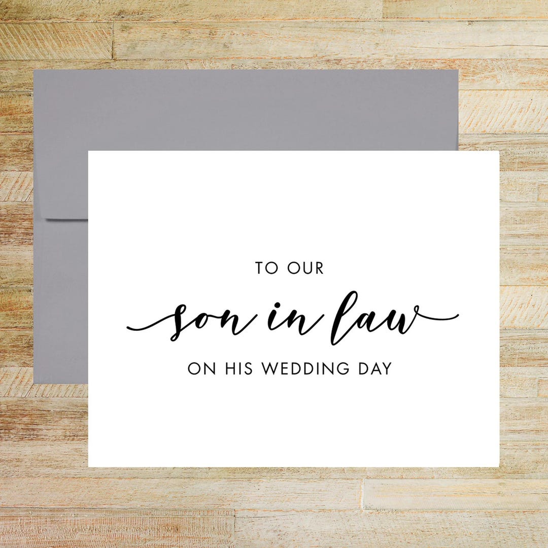 To Our Son in Law on His Wedding Day Card, Keepsake Card for Groom ...