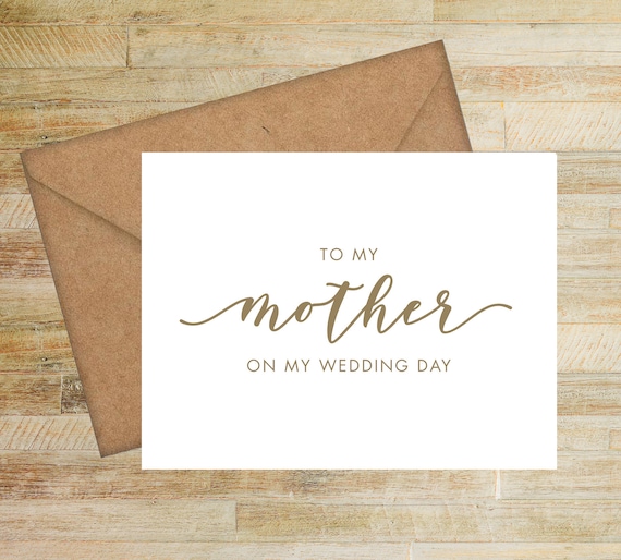 Mother of the Groom To My Mother On My Wedding Day Card FPS0060 Mother of the Bride Mom Card Greenery Card - Wedding Card