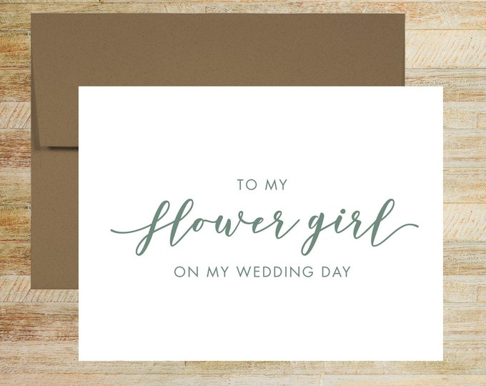 Flower Girl Wedding Card | On My Wedding Day Card For Flower Girl | PRINTED