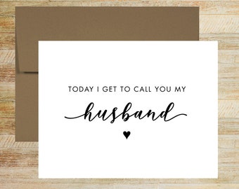 To My Husband Wedding Day Card | Card for Groom | PRINTED