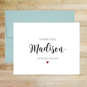 Thank You For Being Awesome Personalized Greeting Card, Gift for Best Friend, All Occasions, PRINTED A2 Folded Card with Blank Envelope