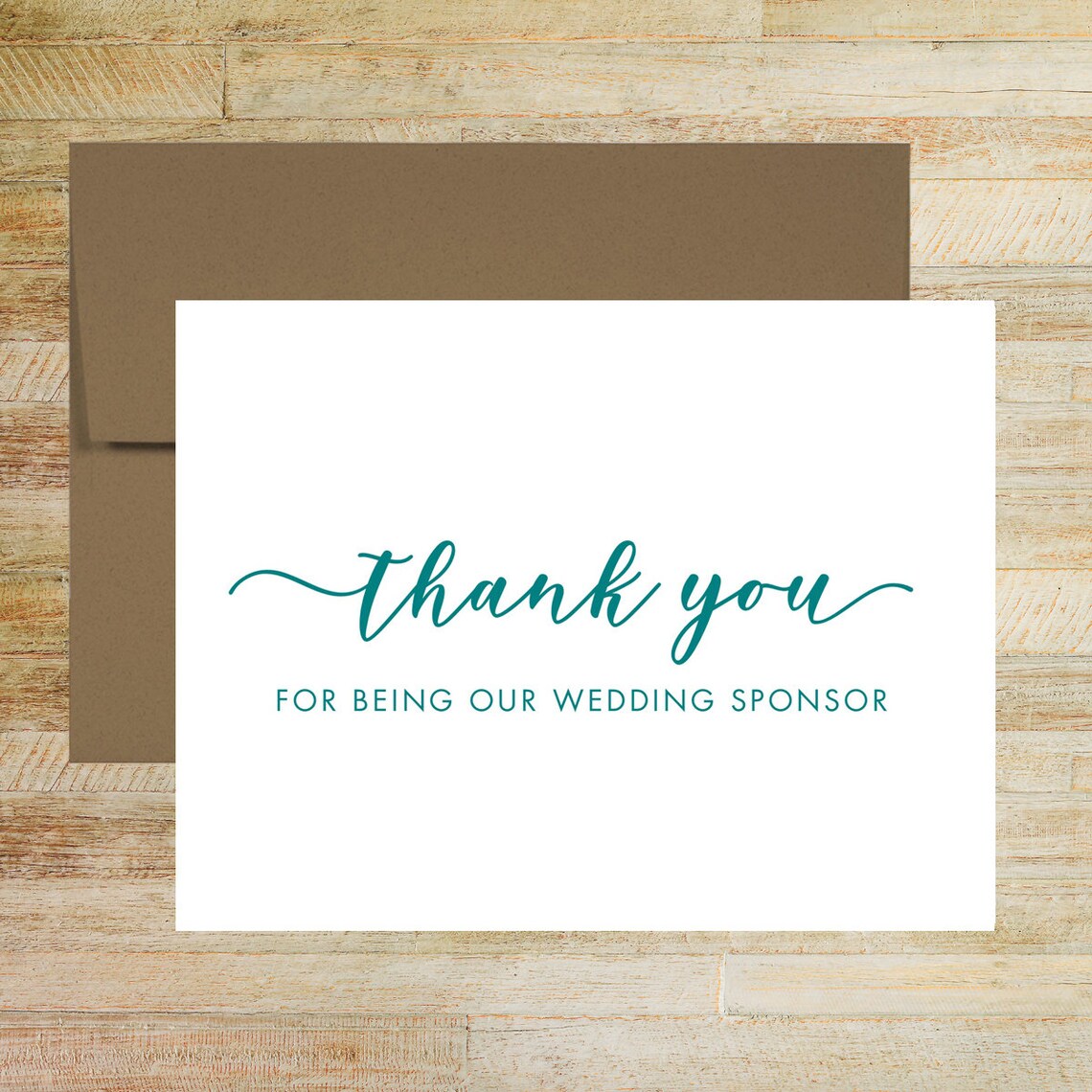 Wedding Sponsor Thank You Card Card For Best Friend Etsy
